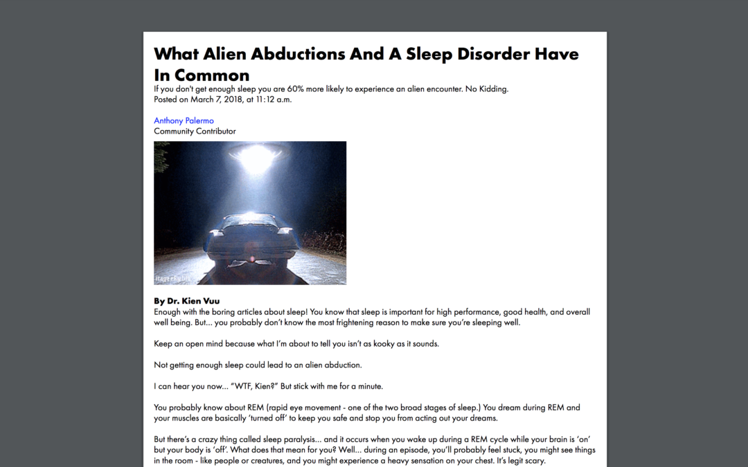 BUZZFEED – What Alien Abductions And A Sleep Disorder Have In Common